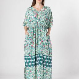 SANSKRUTIHOMES Women Printed Pure Cotton Maxi Nightdress-image-70