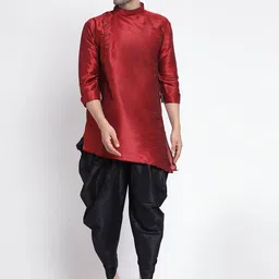 TS LIFESTYLE Men Regular Dupion Silk Kurta with Dhoti Pants-image-89