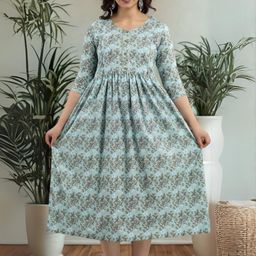 Women's Plus Size Maternity Printed Kurta-17