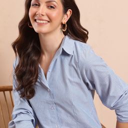 Mast & Harbour Striped Shirt Mini Dress-image-12