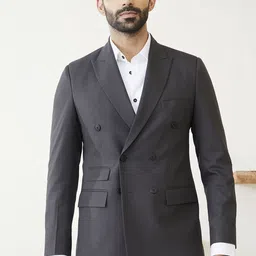 MR BUTTON Men Tailored Fit Double Breasted Blazer-image-29