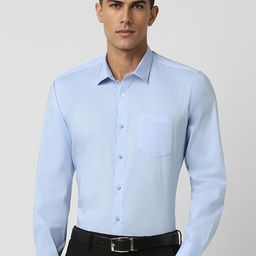 Van Heusen Men Spread Collar Solid Cotton Formal Shirt-image-86
