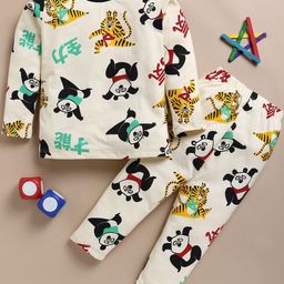 YK Boys Karate Panda Printed Night suit-picture-11