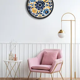 OLIVE TREE Black & Blue Printed Contemporary Wall Clock-image-66