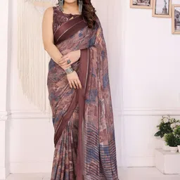 moda rapido Brown Designer Georgette Printed Saree-picture-41