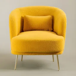 nestroots Yellow & Gold-Toned Accent Lounge Chair-image-96