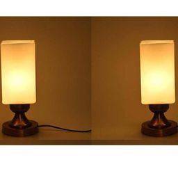 SOMIL White Glass Cylinder Table Lamps-image-89