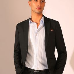 SELECTED Slim-Fit Notched Lapel Collar Single Breasted Blazer-image-10
