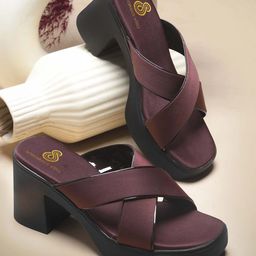 sneakers villa Women Open Toe Block Heels Sandals-18
