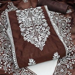 LeeliPeeri Designer Embroidered Unstitched Dress Material-image-9