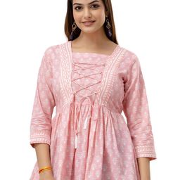 DMP FASHION Floral Printed A-Line Kurti-image-36
