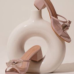 JM Looks Embellished Party Platform Sandals with Bows-picture-1
