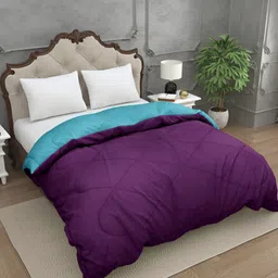 BED-SHEET.COM Blue & Purple Microfiber Mild Winter 300 GSM Double Bed Comforter-picture-13