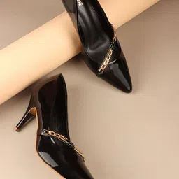 Lavie Embellished PU Slim Heeled Pumps-image-74