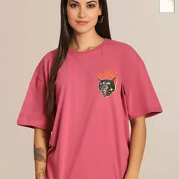 Mast & Harbour Pack Of 2 Graphic Printed Round Neck Cotton Oversized T-shirt-picture-12