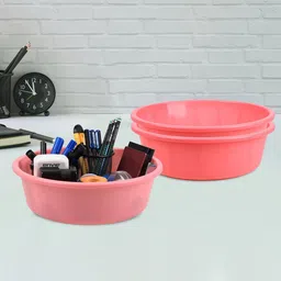 Kuber Industries Pink 3 Pieces Multipurpose Storage Tub Organizer 6L-69