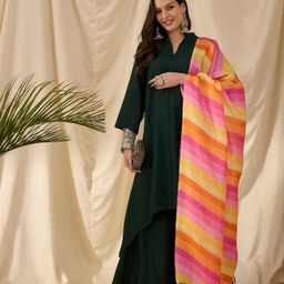 InWeave Women Regular Kurta with Palazzos & With Dupatta image 3