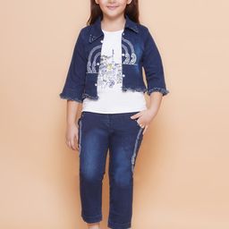 Arshia Fashions Girls Printed Top with Capris-image-95