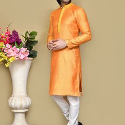 RANAK Men Embroidered Regular Kurta with Pyjamas image 3