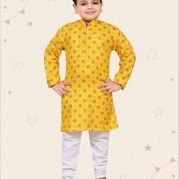 Kidotsav Boys Ethnic Motifs Printed Regular Kurta with Pyjamas-23