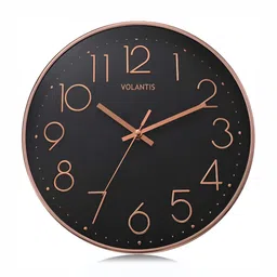 VOLANTIS Black & Rose Gold Contemporary Wall Clock-image-67