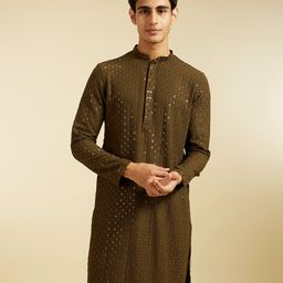 Diwas by Manyavar Men Embroidered Sequinned Kurta-image-37
