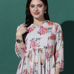Moda Rapido Floral Print Georgette Top-image-92