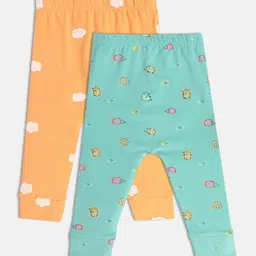 MINI KLUB Girls Pack Of 2 Printed Pure Cotton Ankle-Length Leggings-23