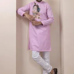 PulseIQ Men Pink Kurtas-image-65
