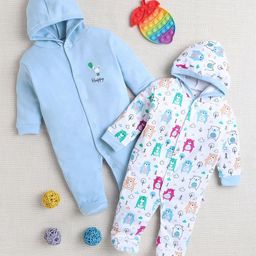 BUMZEE Boys Pack of 2 Printed Cotton Sleepsuit-image-38