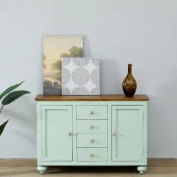 mudramark from pepperfry Joaquin Mango Wood Sideboard In Canary Green Finish-picture-38