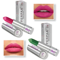 PERPAA Set of 2 Push Button Matte Lipstick 3.5g each - Matte Pink 175 & Natural Pink 305-40