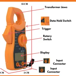 balrama MT87 3 ½ Digits Portable LCD Mini Digital Clamp Meter Multimeter Electric AC DC Current Voltage Tester Voltmeter Ammeter Ohmmeter Ampere Ohm Diode Continuity Tester Transistor Meter Diagnostic Tool with Data Hold Digital Voltage Tester image 2