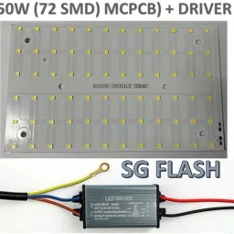 50 WATT (72 SMD) FLOOD LED PCB WITH DRIVER Light Electronic Hobby Kit-0