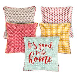 Chumbak Red & Yellow Set of 5 Geometric Square Cushion Covers image 5