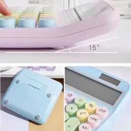 jmc Big Round Button Calculator,Easy to Press,for School Office Business Home Calculator 12 Digit Extra Large 5-Inch LCD Display Financial Calculator image 3