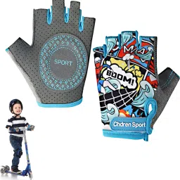 Kids Bike Gloves Cartoon Print Anti Slip Breathable Sport Gloves for Ages 4 to 8 Cycling Gloves-image-21