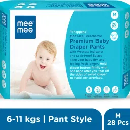 Breathable Premium Baby Diaper Pants with Wetness Indicator and Leak-Proof Edges (Medium, 28 Pcs) - M-23
