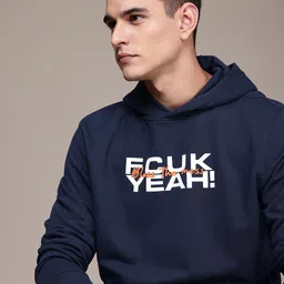 FCUK Brand Logo Printed Hooded Sweatshirt-picture-26