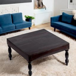 Ikiriya Black Sheesham Wood Contemporary Dark Mahagony Finish Square Shape Coffee Table-12