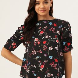 ANTS Women Black & Red Printed Top-picture-4