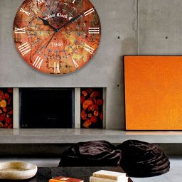 RANDOM Orange Dial Wooden 29.2 cm Analogue Wall Clock-image-9