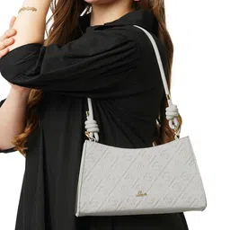 Lavie Textured Structured Hobo Bag with Cut Work-5