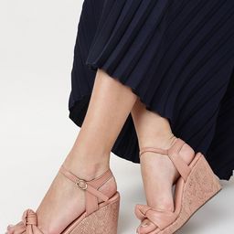 Marc Loire Nude-Coloured PU Party Wedge Heels-47
