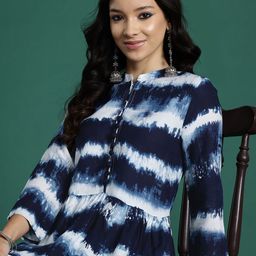 Sangria Abstract Dyed A-line Kurta-picture-53