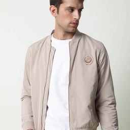RARE RABBIT Men Beige Lightweight Bomber Jacket-image-10