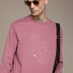 WROGN Round Neck Embroidered Slim Fit Sweatshirt-image-64