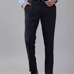 Arrow Men Textured Tapered Fit Formal Trousers-picture-26