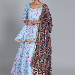 Ethnovog PinkBlue Made to Measure Lehenga with Blouse-image-53