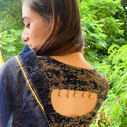Bindigasm's Advi Zari Embroidered Stretchable Saree Blouse-image-95